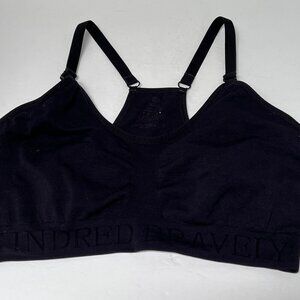 Kindred Bravely Large Regular Black Hands Free Pumping & Nursing Sports Bra READ